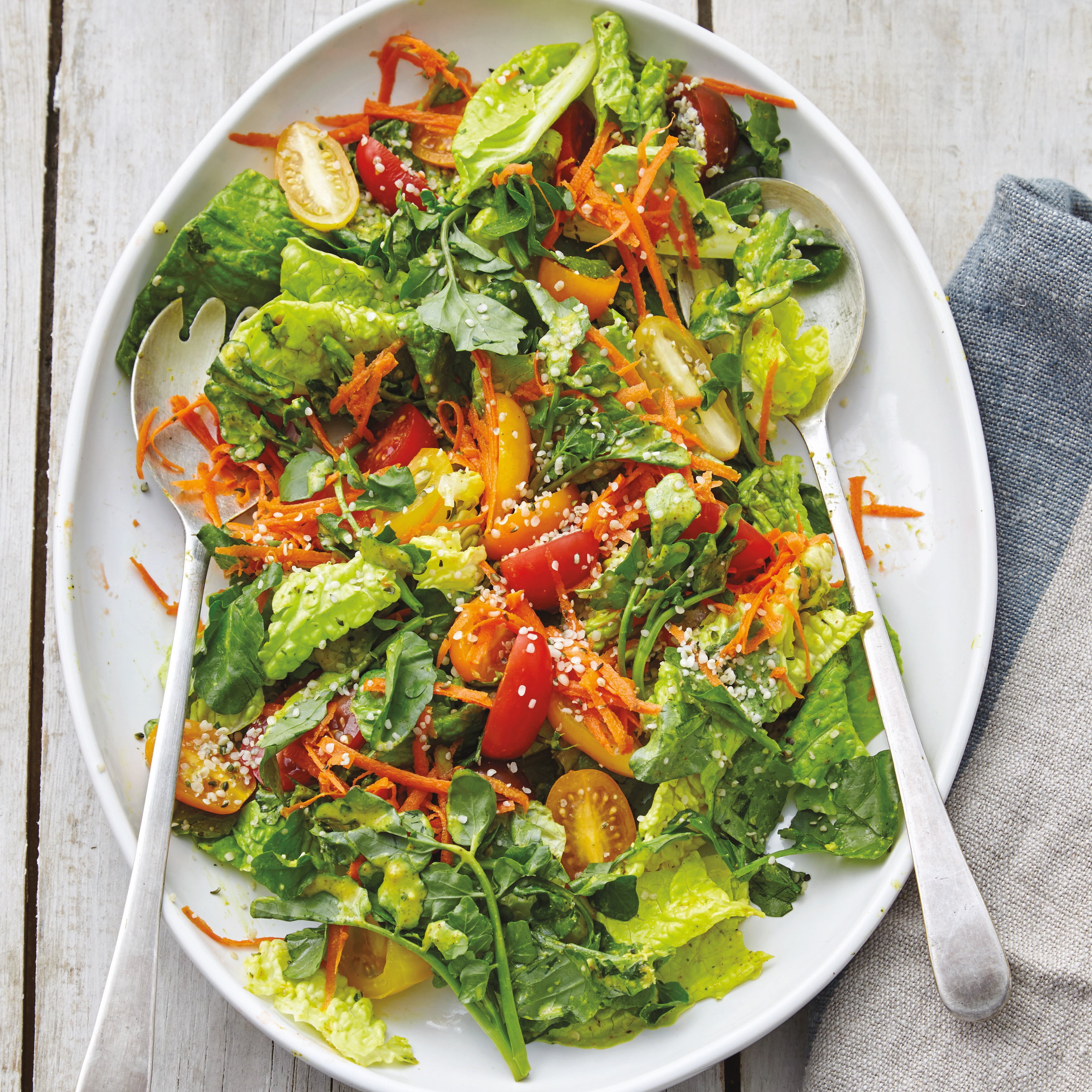 serving dish of super salad